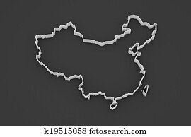 מפה, של, china.
