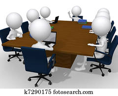 3d, gruppieren diskussion, auf, a, geschäftstreffen, in, a, modernes, büro