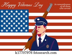 American Veterans Day Greeting Card Retro American Veterans Day Greeting Card Retro