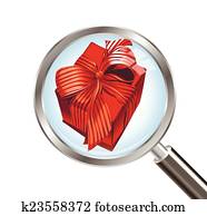 cadeau, vergrootglas