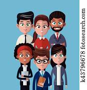 cartoon people team work professional cartoon people team work professional