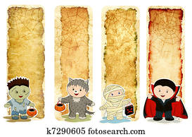 Collection of grunge Halloween banners Collection of grunge Halloween banners