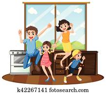 Family happy at home Family happy at home