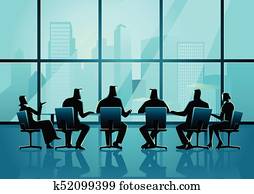 geschäftsmenschen, haben, a, versammlung, in, exec, geschäftlicher zimmer