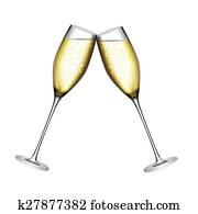 Glass of Champagne Vector Illustration Glass of Champagne Vector Illustration