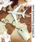 online, internet, avião