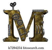 steampunk letter m steampunk letter m