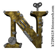 steampunk letter n steampunk letter n
