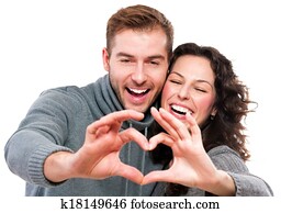 Valentine Couple Making Shape of Heart by their Hands Valentine Couple Making Shape of Heart by their Hands