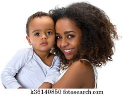 afrikanisch, mutti, mit, sohn