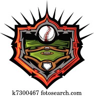 Baseball Field with Baseball Vector Baseball Field with Baseball Vector