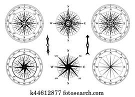 Compass wind rose. Compass wind rose.