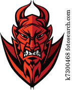Demon Devil Mascot Head Vector Illu Demon Devil Mascot Head Vector Illu