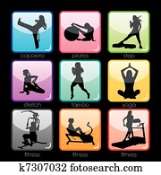 Fitness Buttons Set Fitness Buttons Set