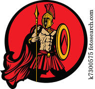 Greek Spartan Trojan Vector Mascot Greek Spartan Trojan Vector Mascot