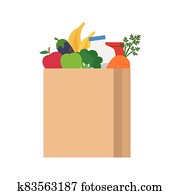 Isolated grocery bag icon