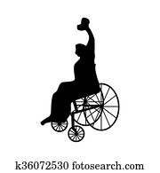 Man or woman in wheelchair silhouette