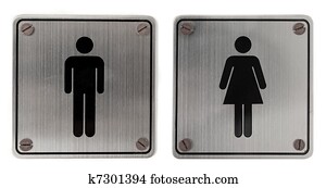 metal restroom Signs