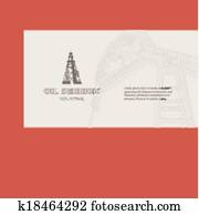 Oil rig card. Oil rig card.
