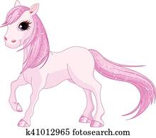rosa, pferd rosa, pferd