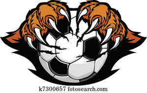 Soccer Ball With Tiger Claws Vector Soccer Ball With Tiger Claws Vector