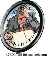 Stressed man clock concept
