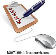 Survey clip board and computer mouse Survey clip board and computer mouse