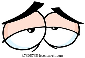 Triste Dessin Animé Yeux Clipart K7306719 Fotosearch