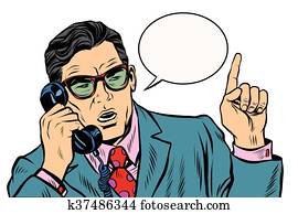 Business boss talking on the phone Business boss talking on the phone