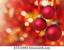Christmas tree decorations on lights background