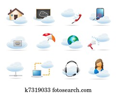 Cloud computing concept Icon Cloud computing concept Icon