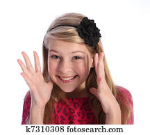 izgatott, fiatal, szőke, tanít lány, noha, csinos, mosoly