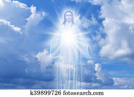 jesus cristo, em, céu, religião, conceito