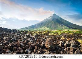 Mayon Volcano is an active stratovolcano in the Philippines.