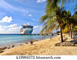 navio cruzeiro, em, a, caraíbas