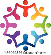 People holding hands logo