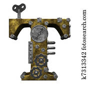 steampunk letter t steampunk letter t