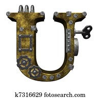 steampunk letter u steampunk letter u