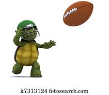 Tortoise throwing an american football Tortoise throwing an american football
