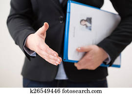 Woman with curriculum vitae