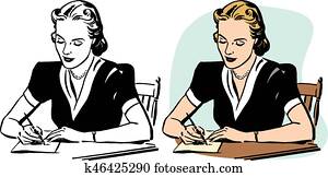 Woman Writing Woman Writing
