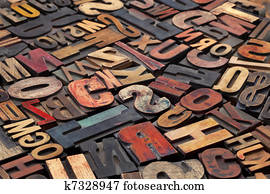 antieke, letterpress, het drukken stremmingen