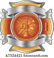 Firefighter Etched Cross with Tools Firefighter Etched Cross with Tools