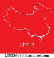 Map of the country of China Map of the country of China