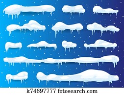 schnee, elemente, vektor, abbildung schnee, elemente, vektor, abbildung