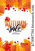 Autumn Fall Season Sale Ad Poster. Autumn Fall Season Sale Ad Poster.