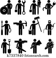 bauhofarbeiter, arbeit, symbol, pictog bauhofarbeiter, arbeit, symbol, pictog