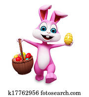 Easter bunny with eggs basket Easter bunny with eggs basket