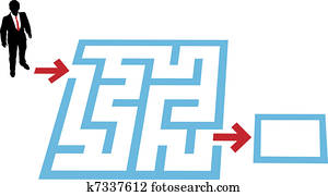 hilfe, geschäftsperson, finden, labyrinth, problem, loesung