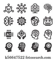 künstliche intelligenz, symbol künstliche intelligenz, symbol